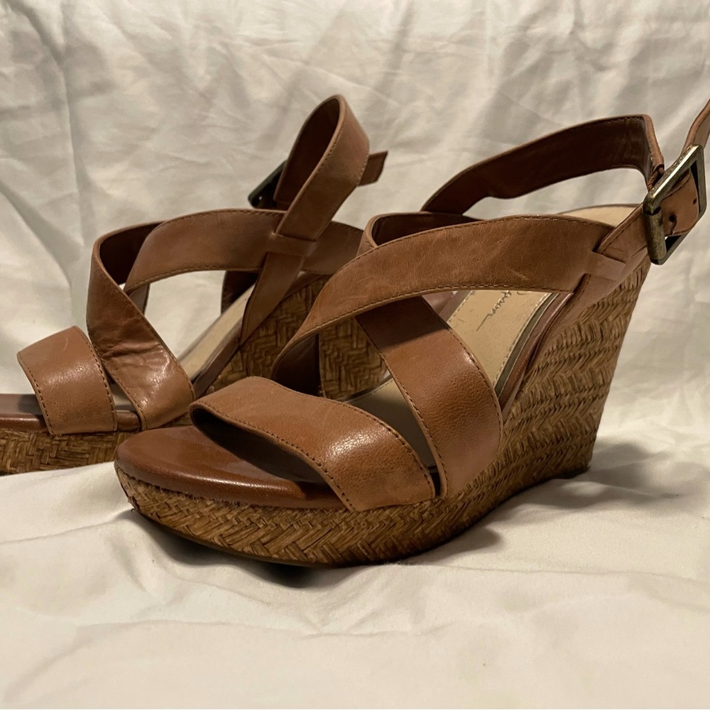 Jessica Simpson Women's Brown Jerrimo Platform Wedge Sandals